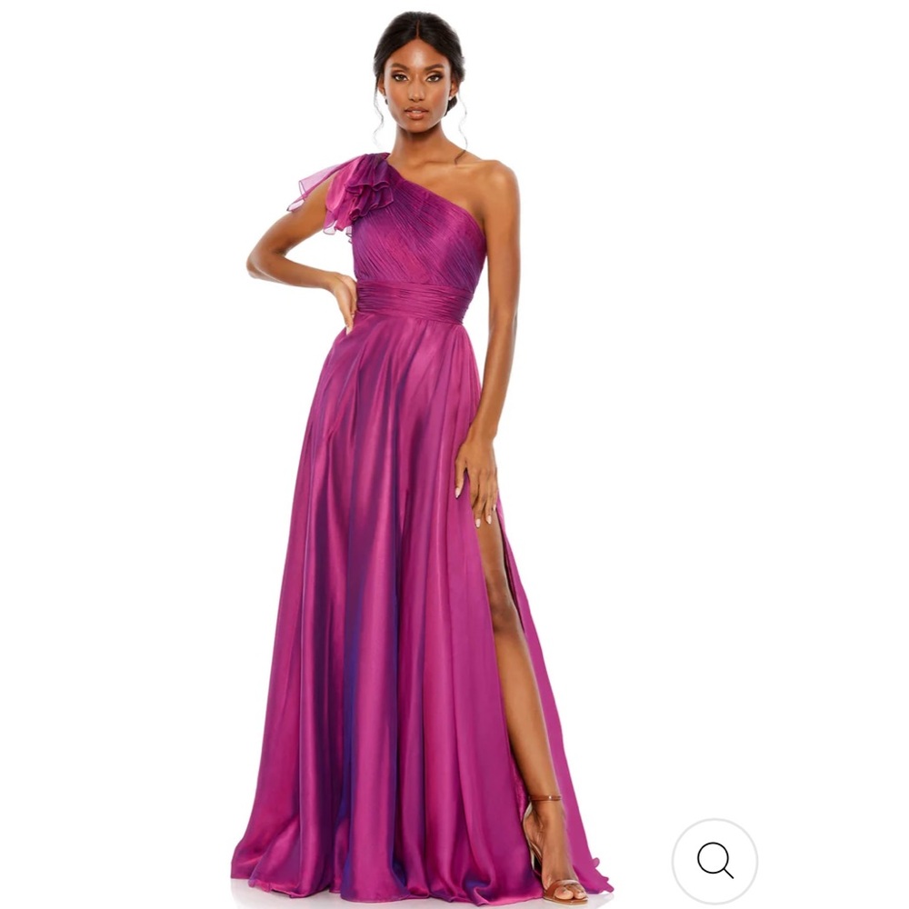 Mac Duggal one shoulder chiffon gown